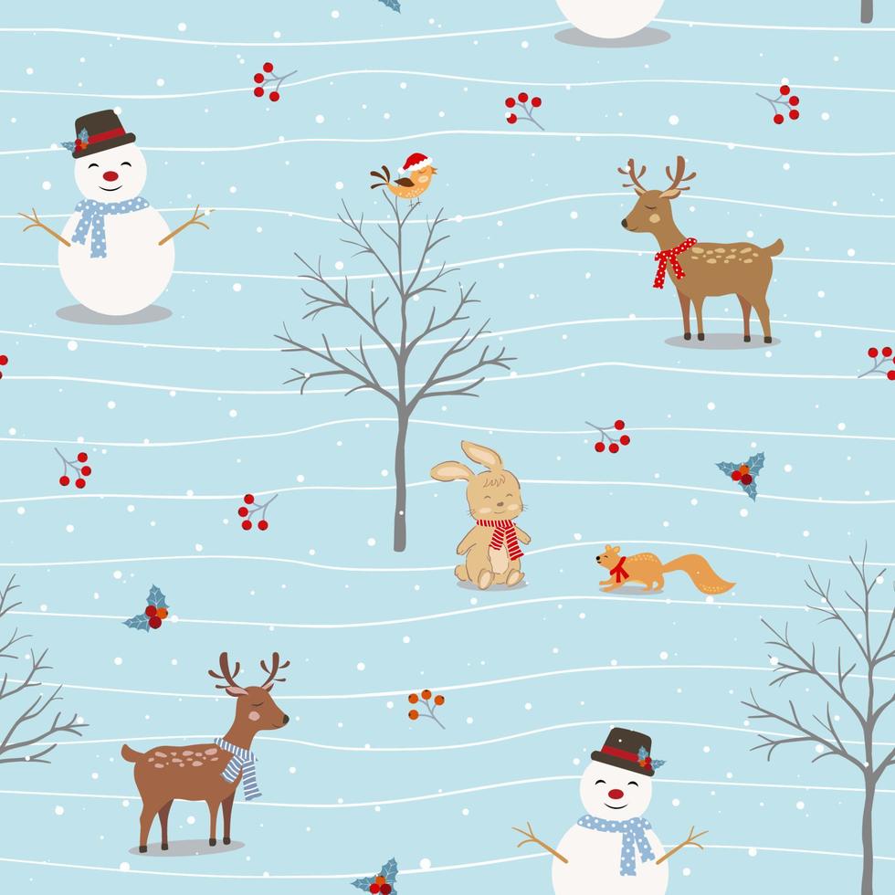 Seamless pattern with cute animals happy on winter season 3479107 Vector Art at Vecteezy Seamless pattern with cute animals happy on winter season 3479107 Vector Art at Vecteezy
