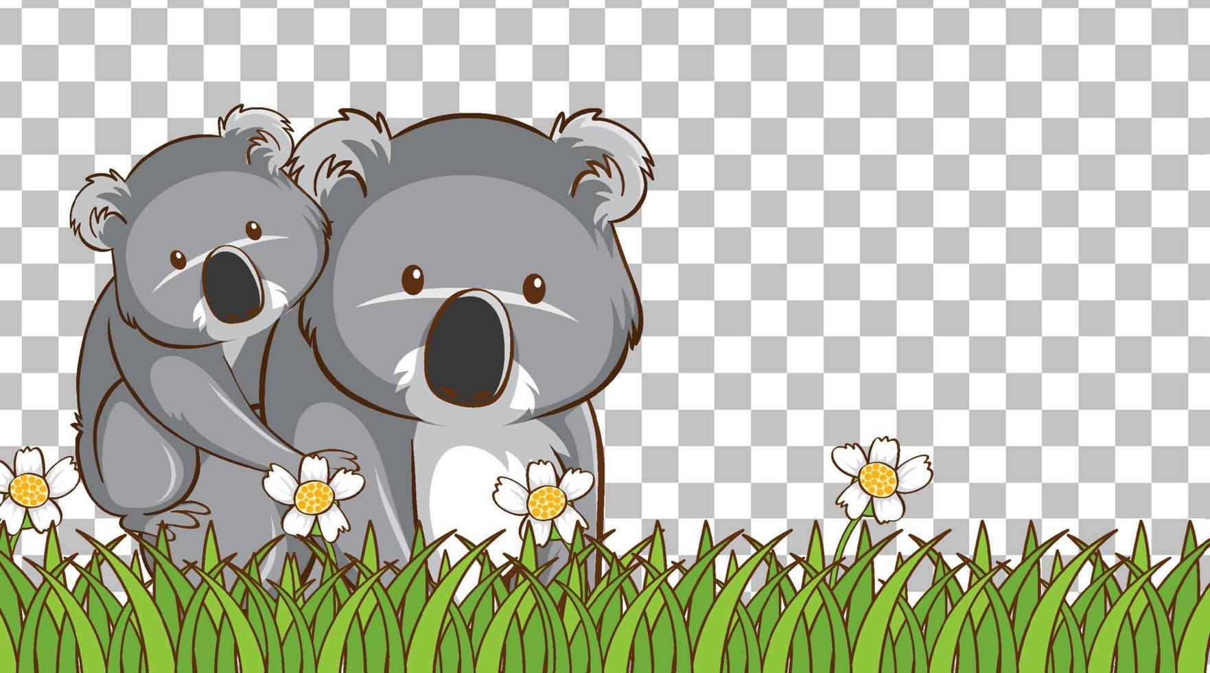 Koala standing on the grass field vector