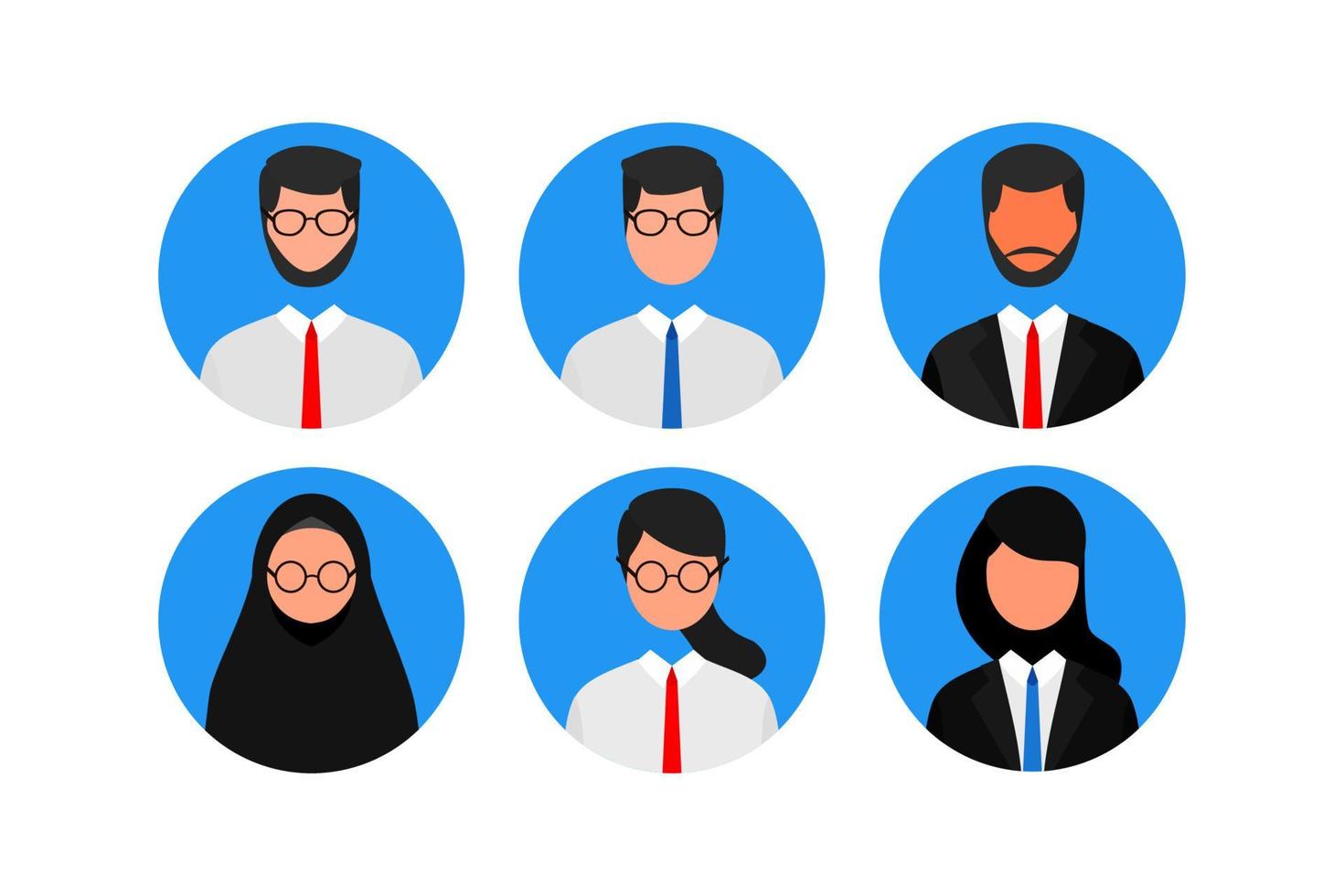 conjunto de avatar de hombre y mujer sin rostro. trabajo, foto de perfil, vector