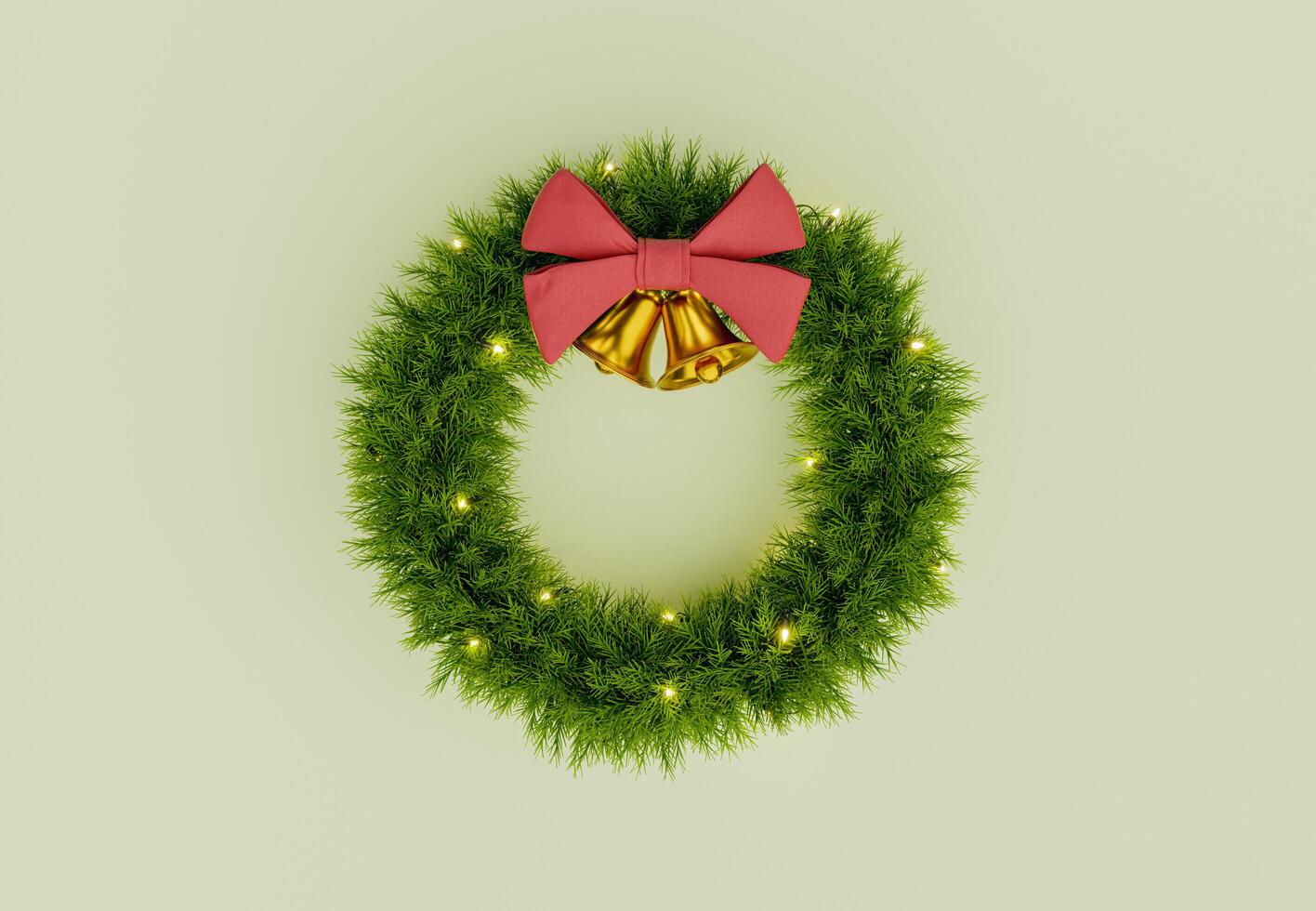 christmas wreath with golden bells photo