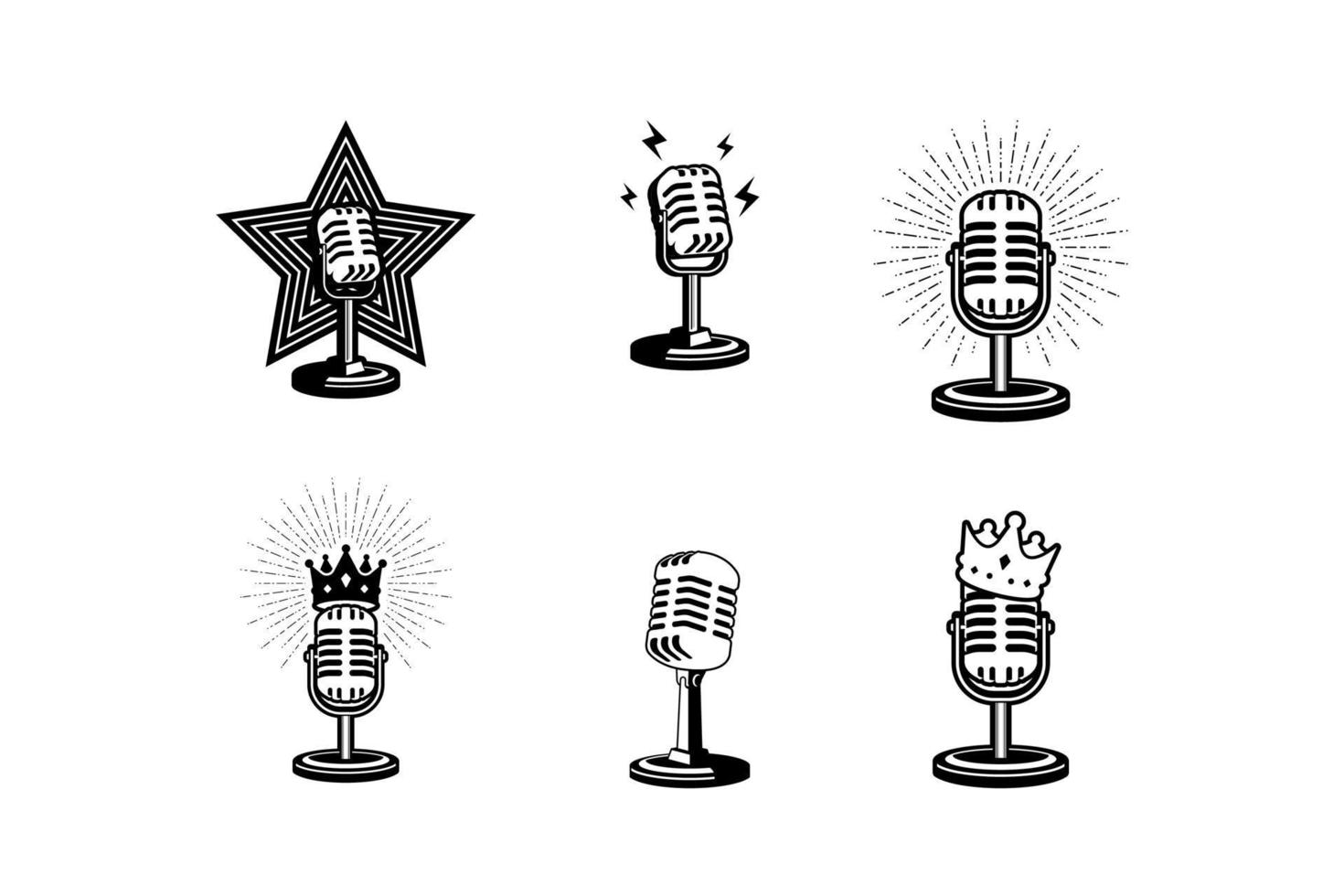 Retro Mic microphone vector illustration. Mic sign symbol retro style