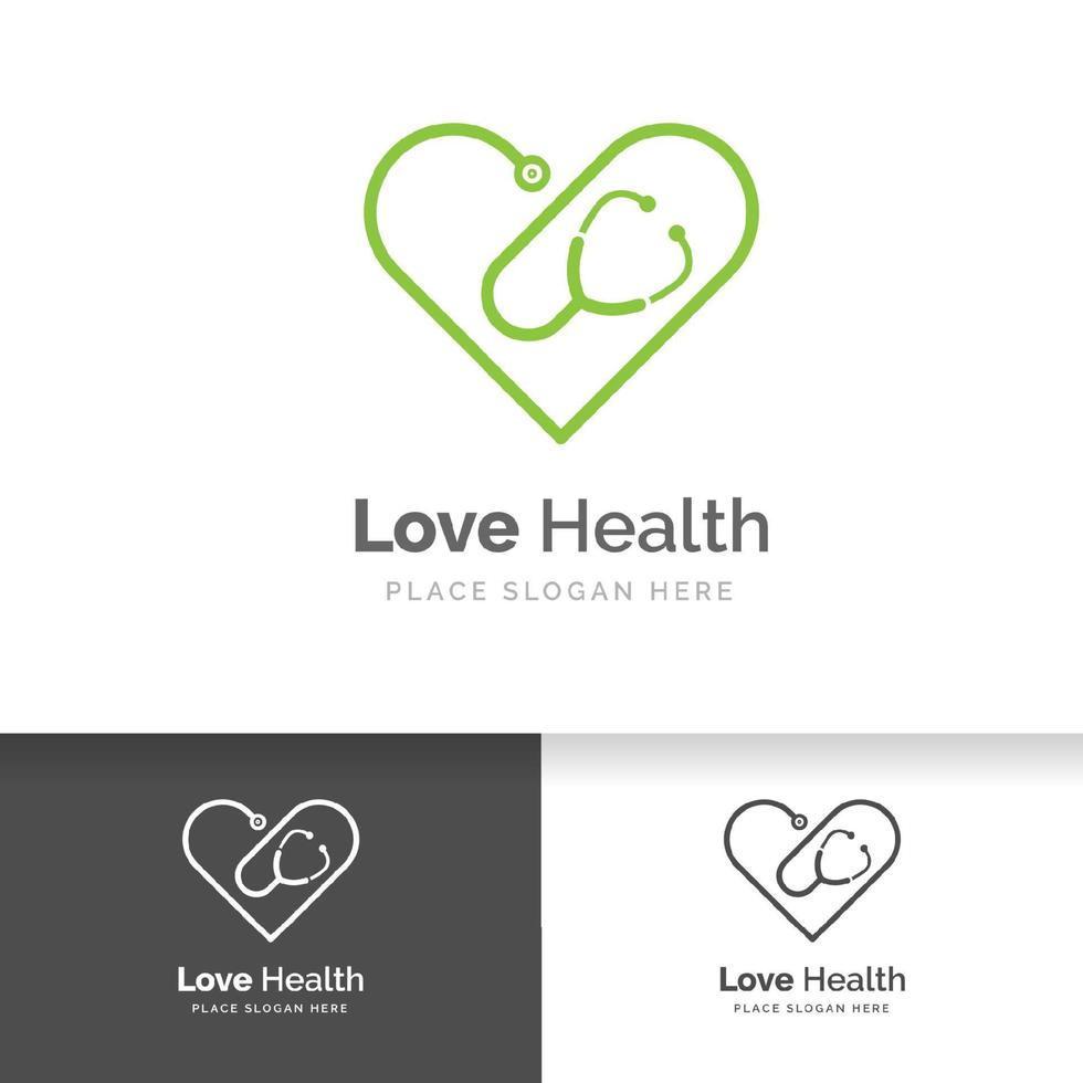 Stethoscope icon with heart shape. Health and medicine symbol. vector