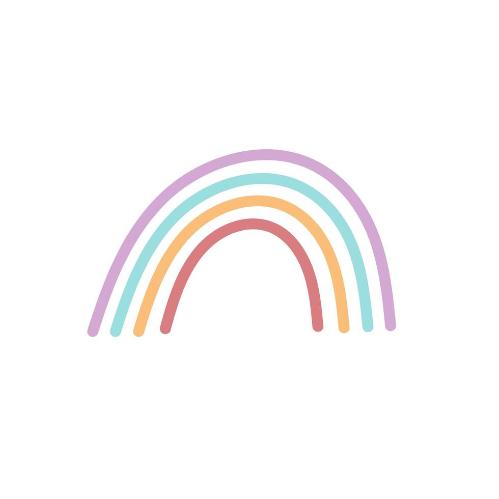 simple doodle light rainbow vector icon