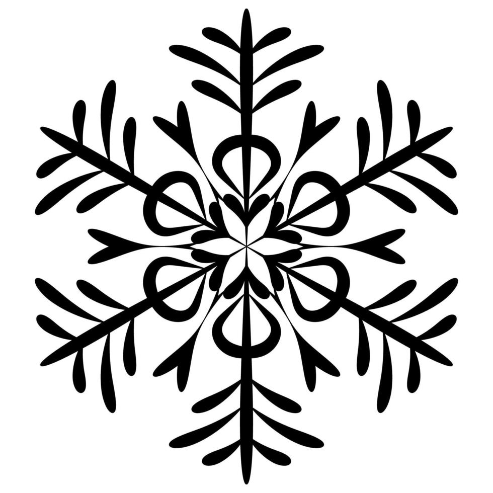 Diseño de icono de vector de copo de nieve aislado sobre fondo blanco.