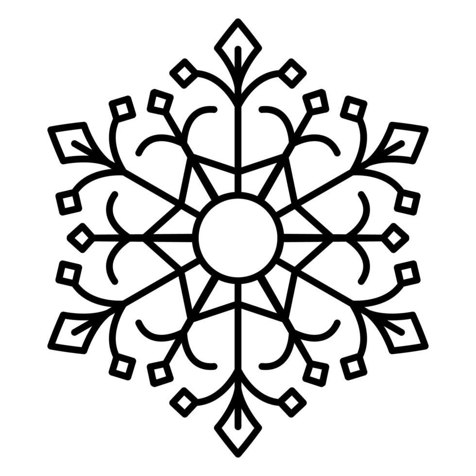Snowflake vector icon design isolated on white background