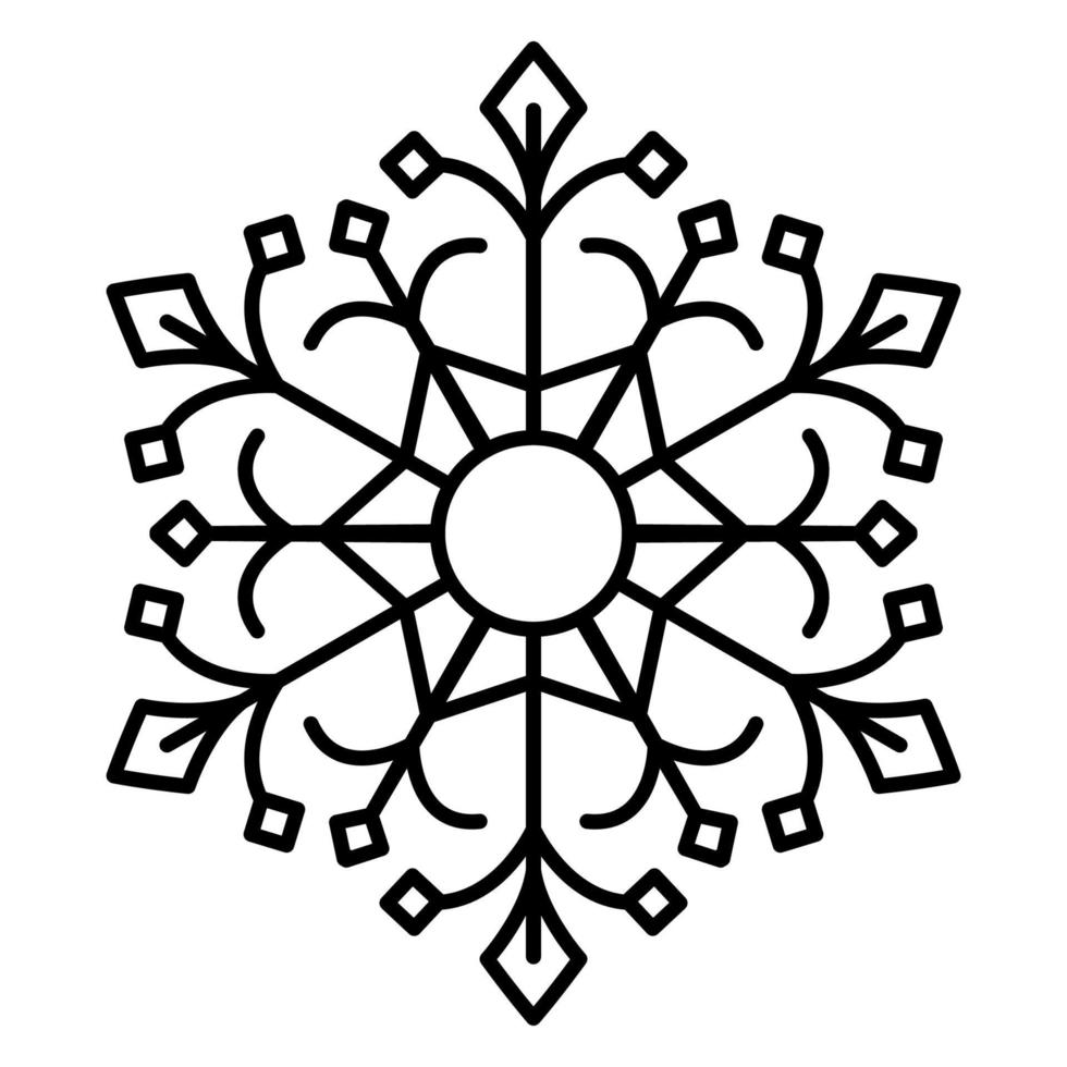 Diseño de icono de vector de copo de nieve aislado sobre fondo blanco.