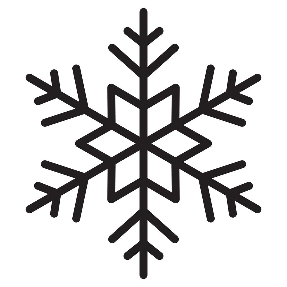 icono de signo de símbolo de vector de copo de nieve