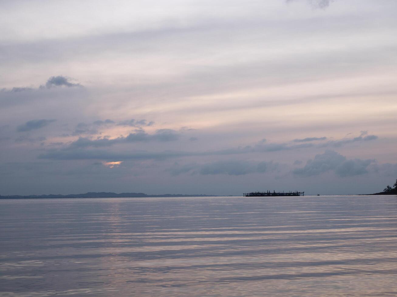 The sea and the blue sky in the sunset photo