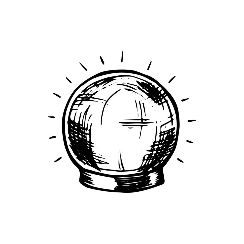 Magic witch ball predicting fate. vector