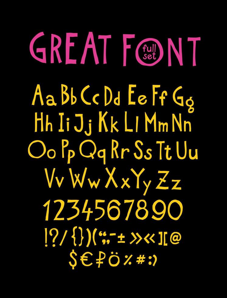 English, original display font. vector