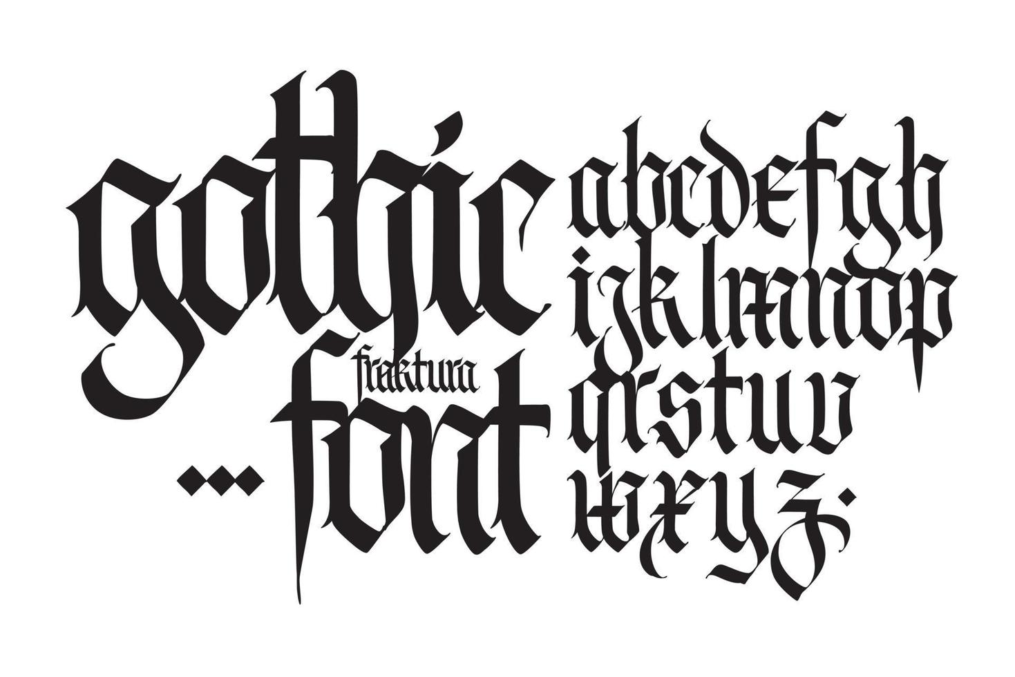 Gothic, English alphabet. vector