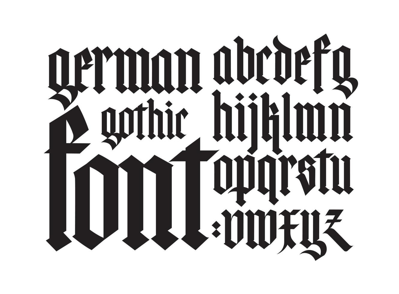 Gothic, English alphabet. vector