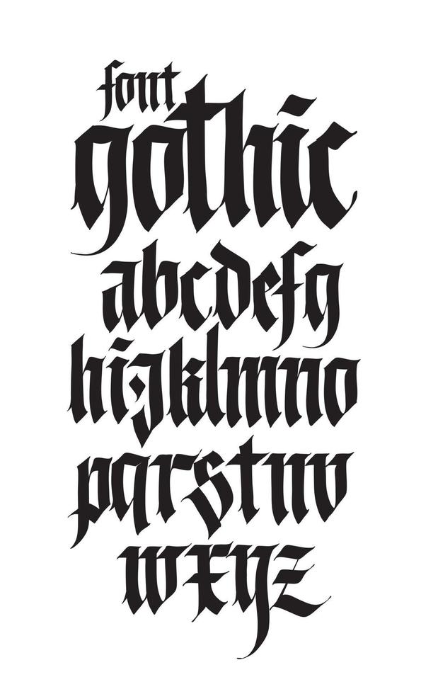 Gothic, English alphabet. vector