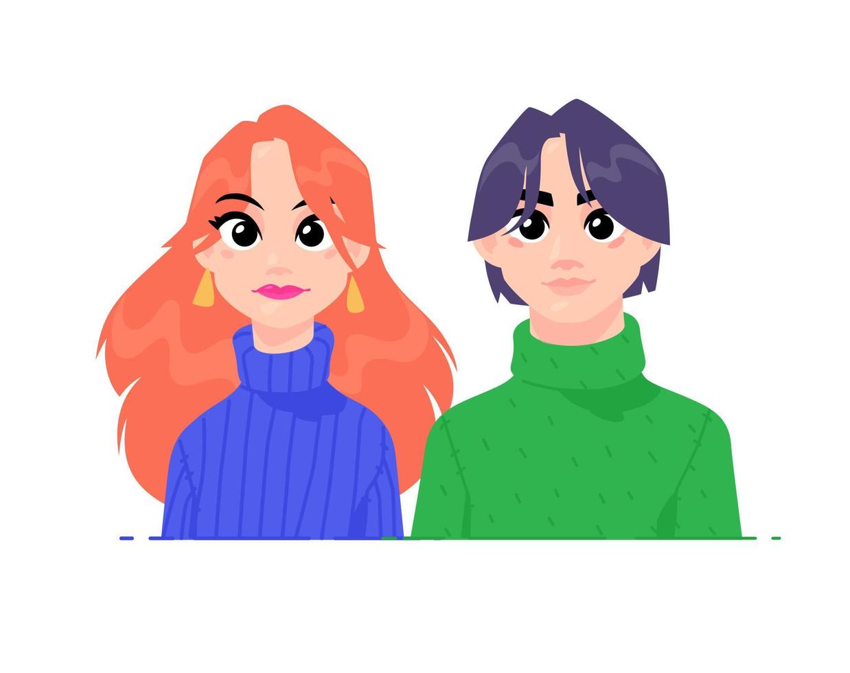 Illustration of a girl and a guy vector
