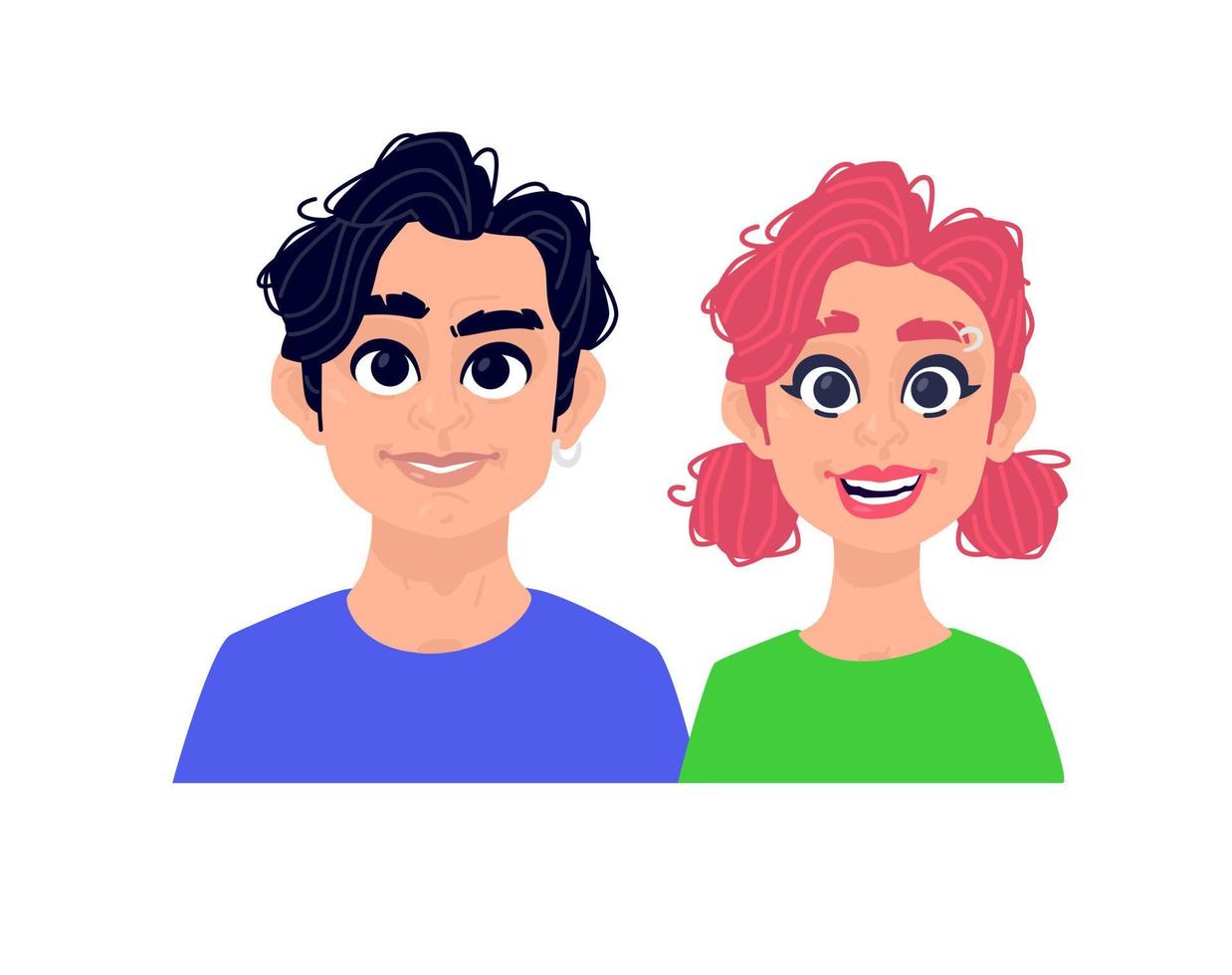 Illustration of a girl and a guy vector