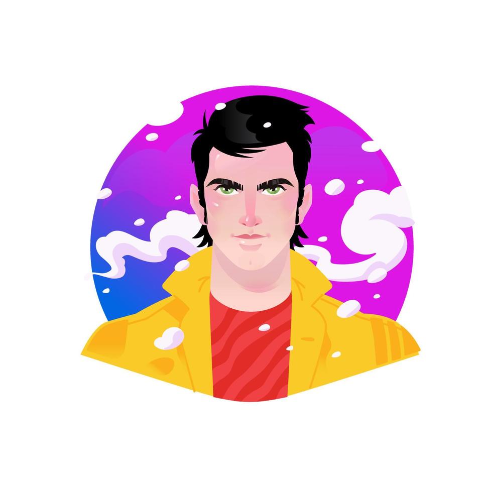 ilustración de un hombre joven con estilo vector