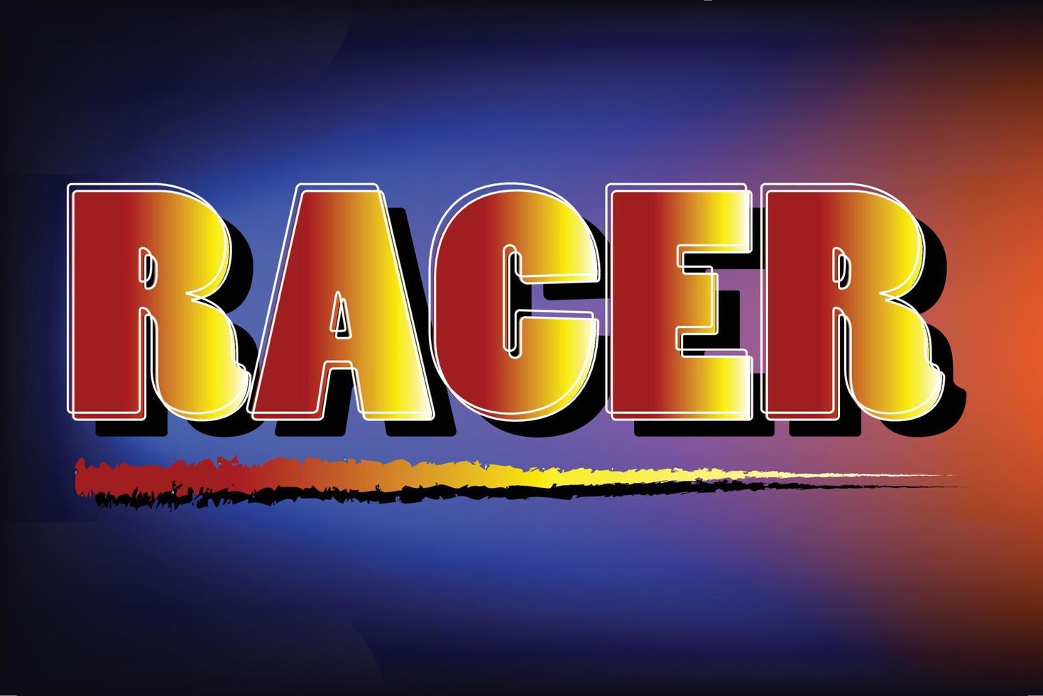 Cool racer, biker typography vector