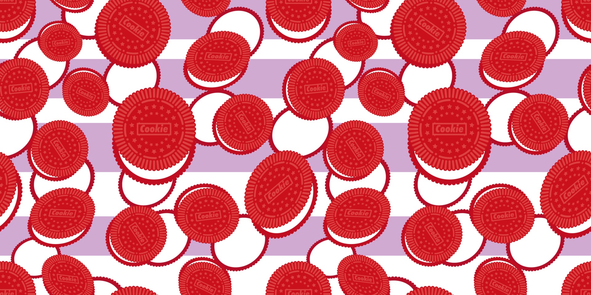 Seamless pattern of premium red sandwich cookies. Easy to use in design.  Pastry background. Food ornament. Baking menu decoration. Cute food  texture. Vector illustration EPS10. 3479608 Vector Art at Vecteezy