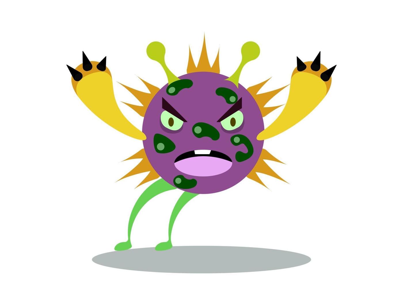 Illustration vector graphic of spooky character of germ, bacteria and virus.