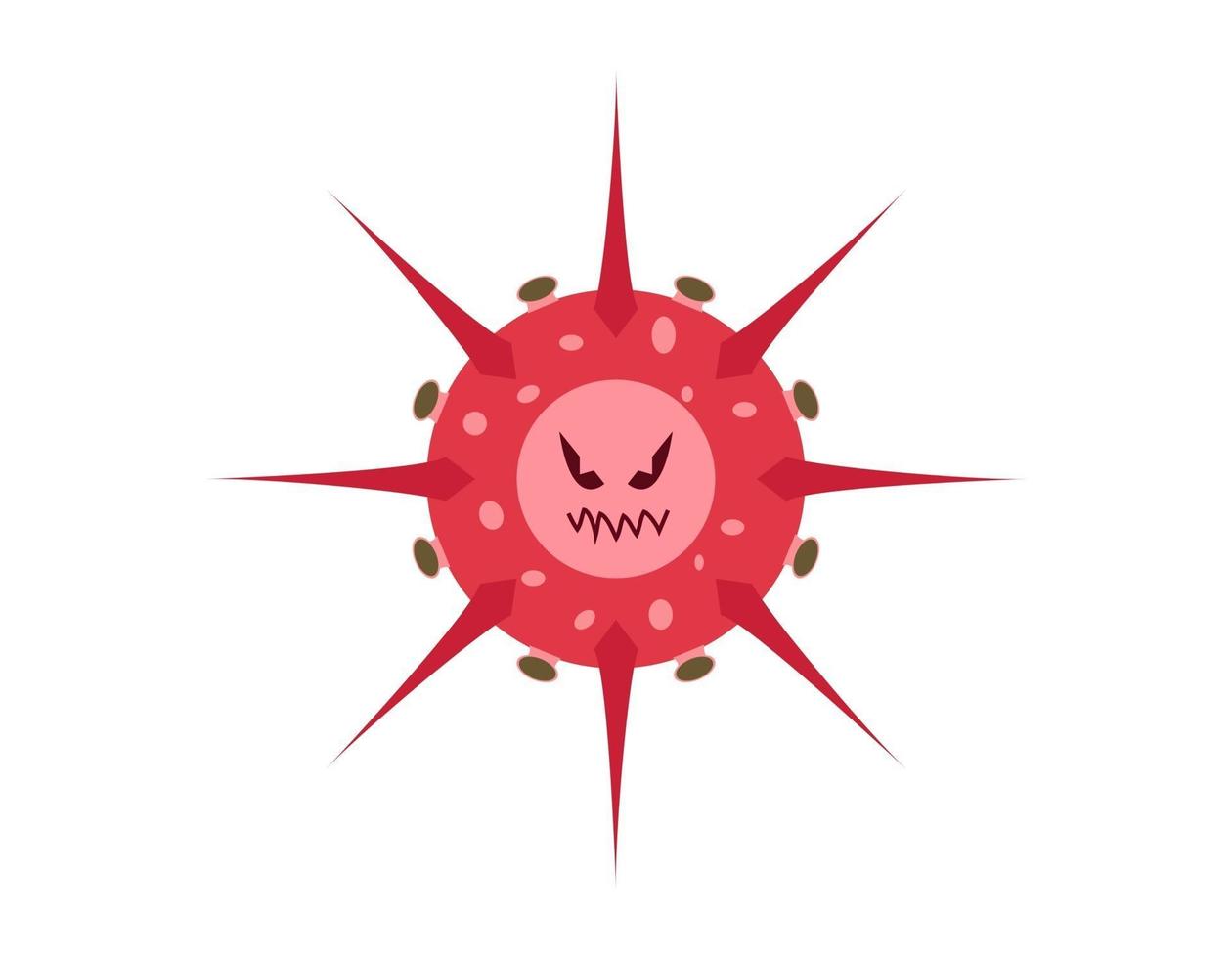 Vector graphic of spooky bacteria character.  Cartoon microbes.