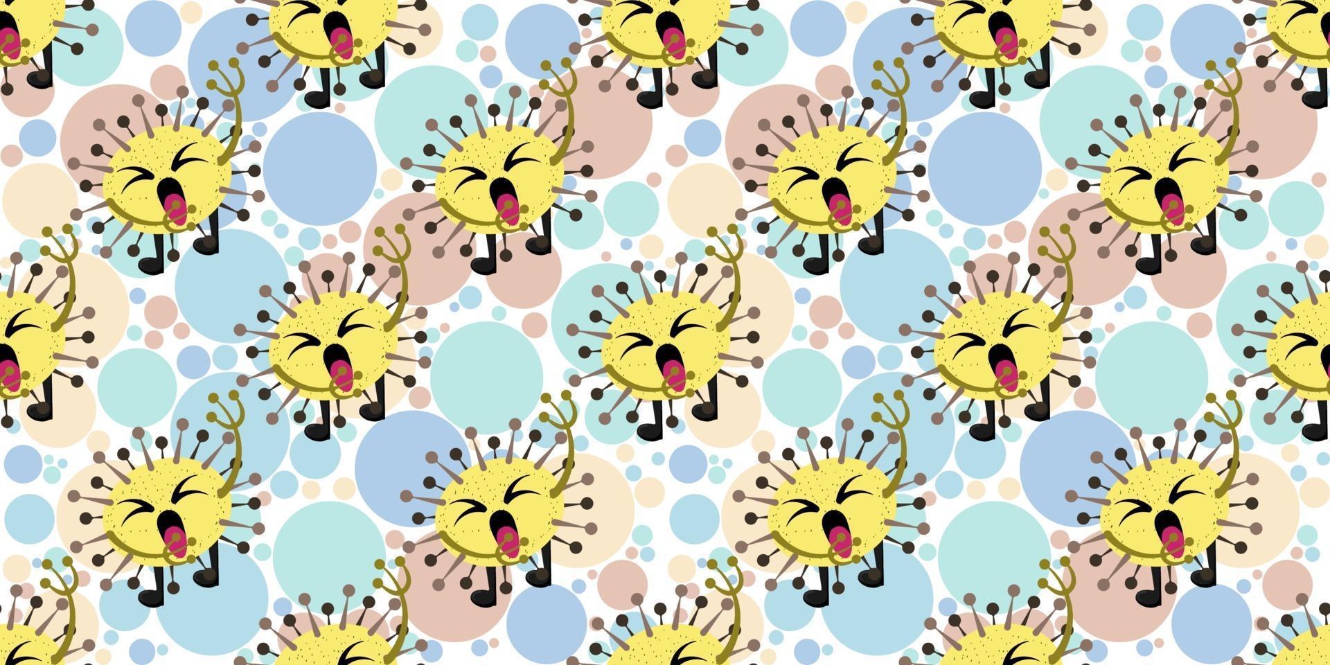 Seamless pattern of Cute cartoon germ in flat style design vector