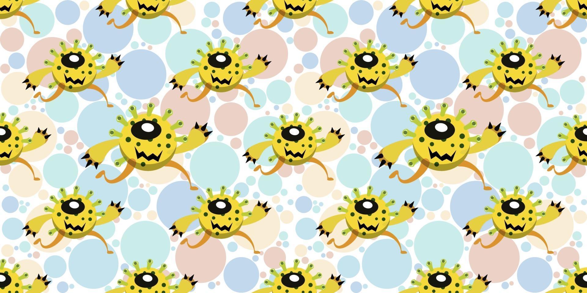 Seamless pattern of Cute cartoon germ in flat style design vector