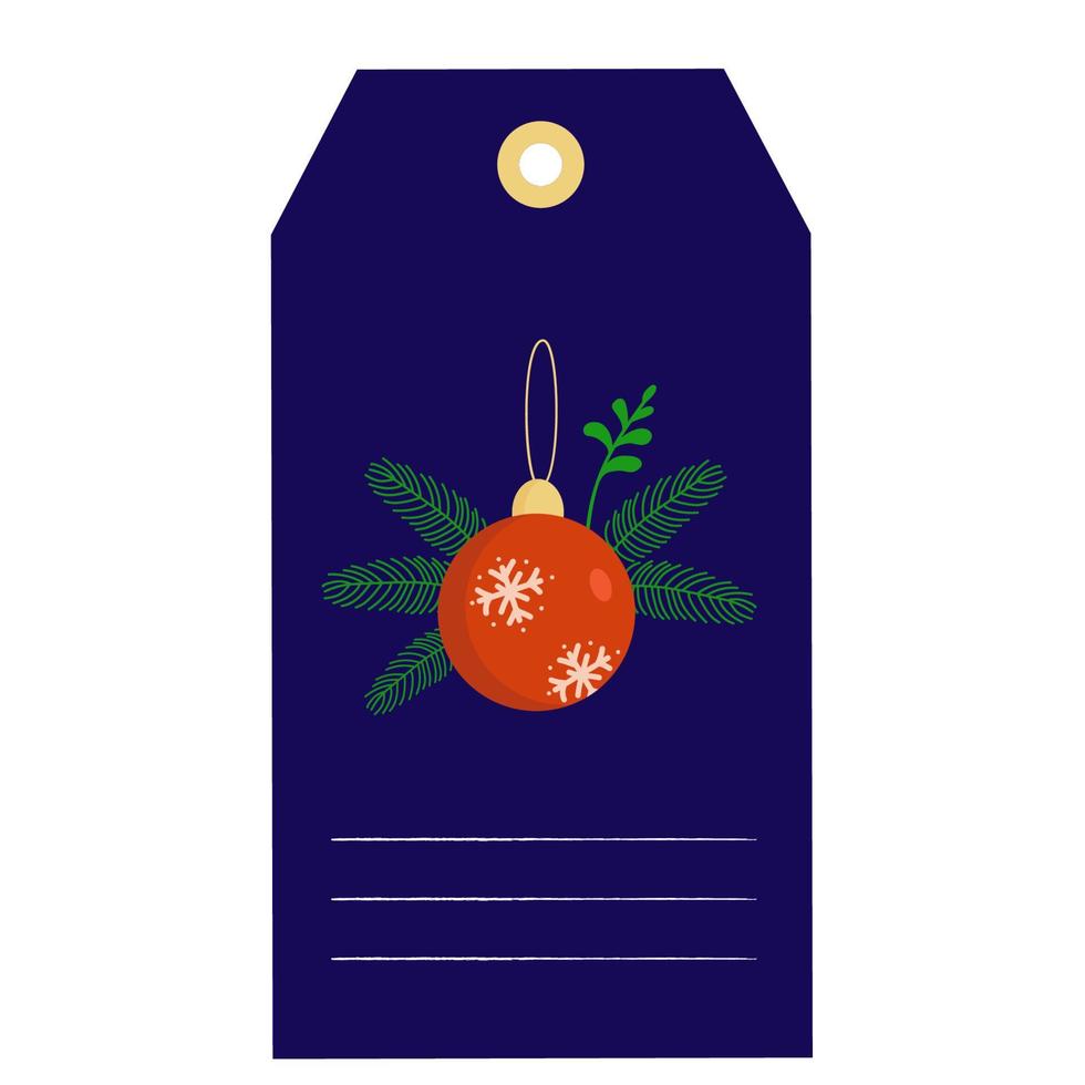 Christmas gift tag vector