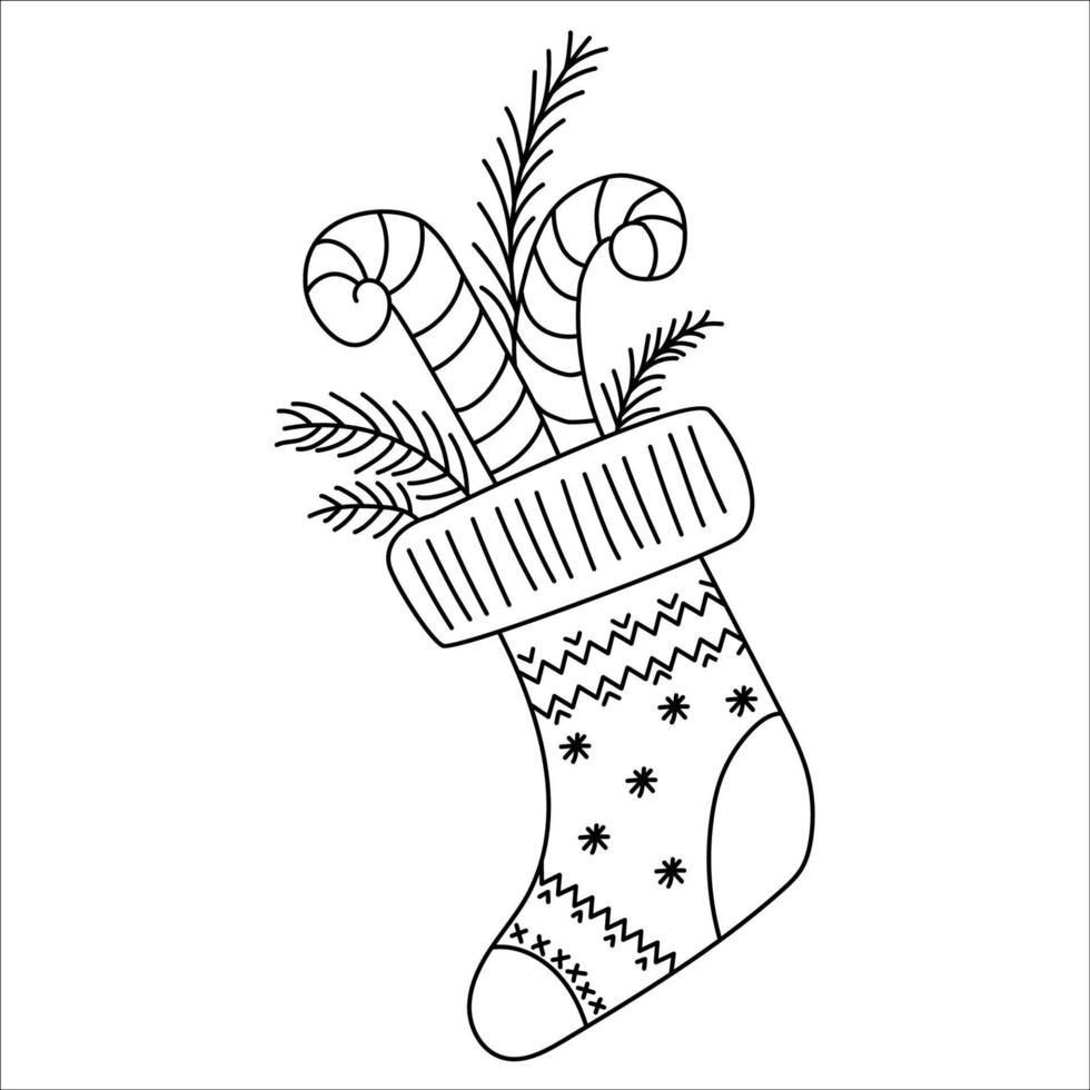 Christmas boot with caramel vector