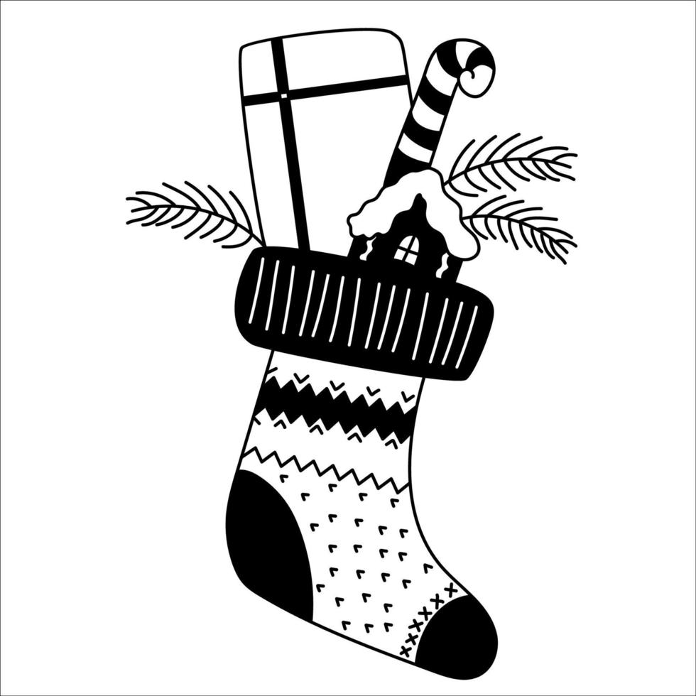 Christmas boot with gifts vector