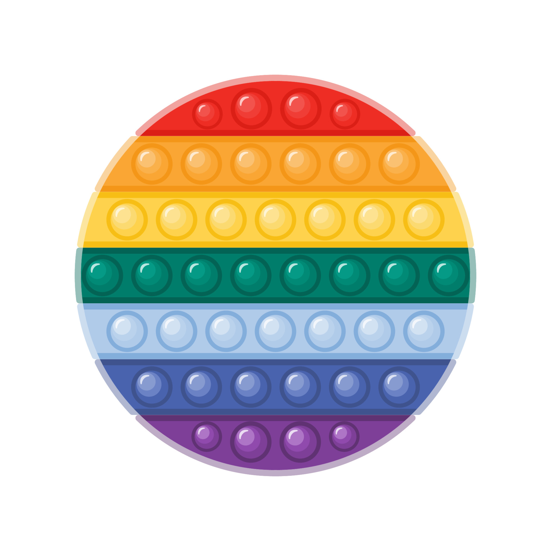 Trendy antistress pop it fidget toy in rainbow colors circle shaped 3479922  Vector Art at Vecteezy