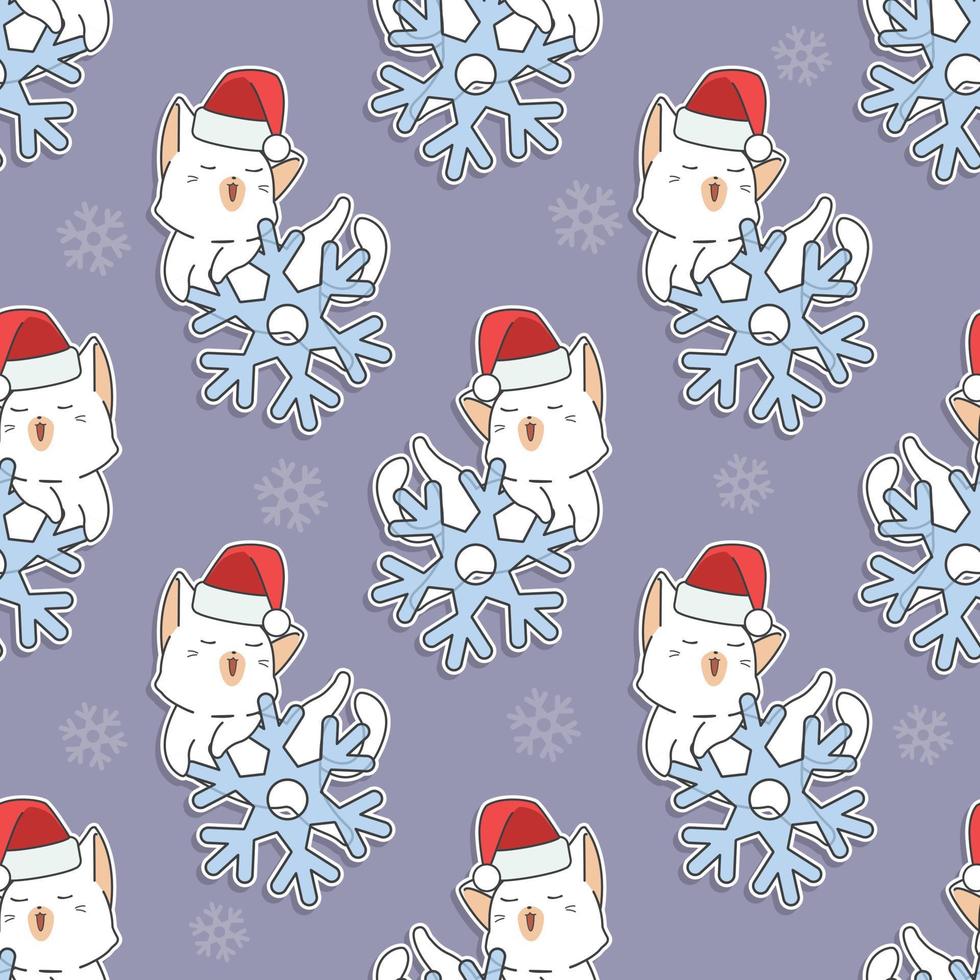 Seamless pattern cat and snowflake 3480076 Vector Art at Vecteezy