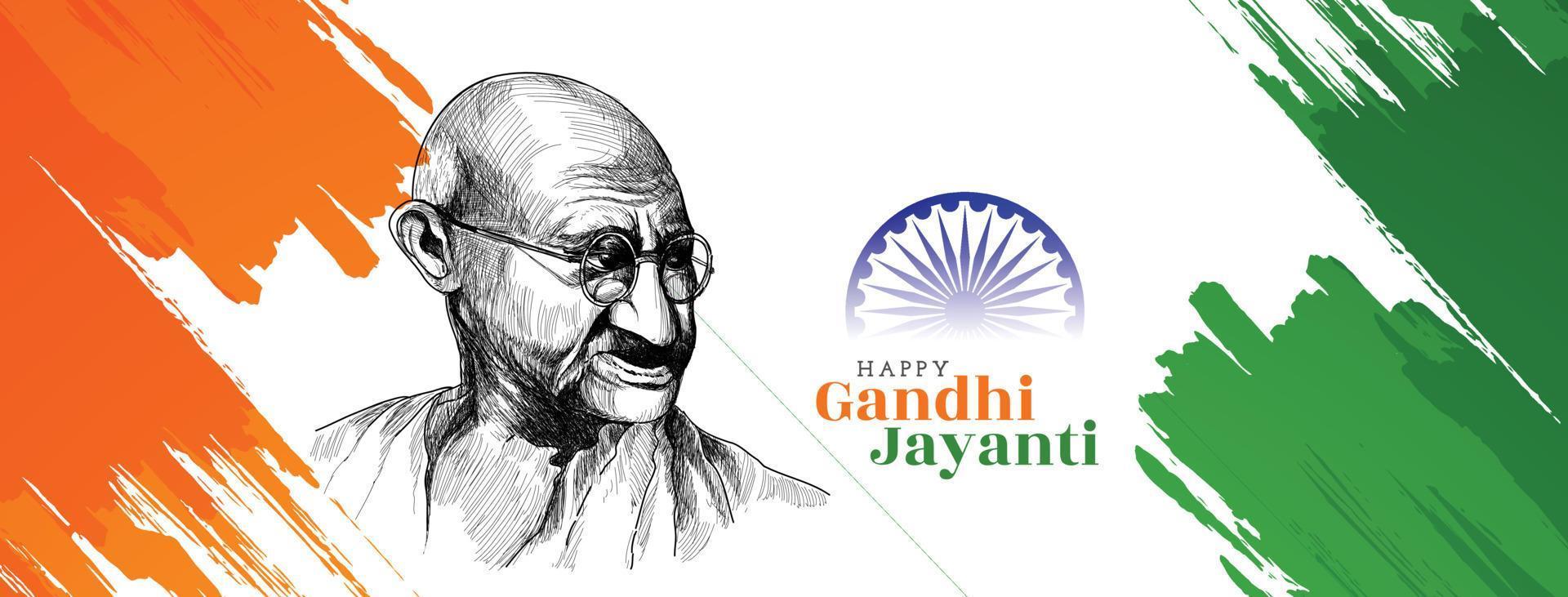 Happy gandhi Jayanti celebration banner design vector