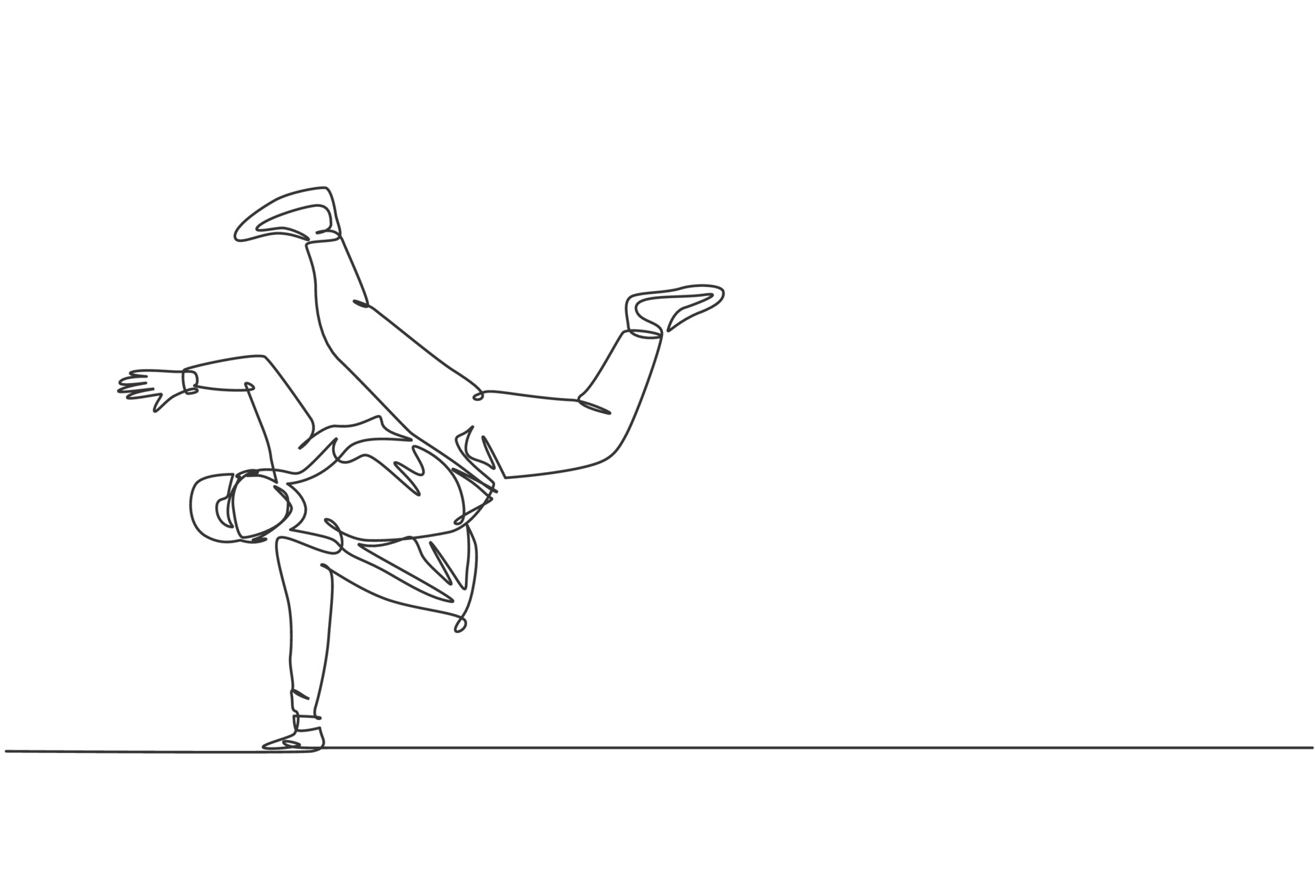 One Single Line Drawing Young Modern Street Dancer Man With Tracksuit  Performing Hip Hop Dance On The Stage Graphic Vector Illustration. Urban  Generation Lifestyle Concept. Continuous Line Draw Design 3480274 Vector Art