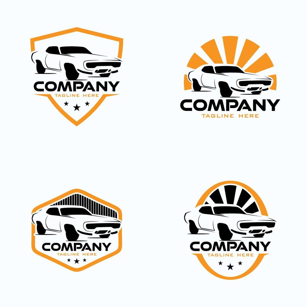 Vector Abstract Sport Car Silhouette Logo Set