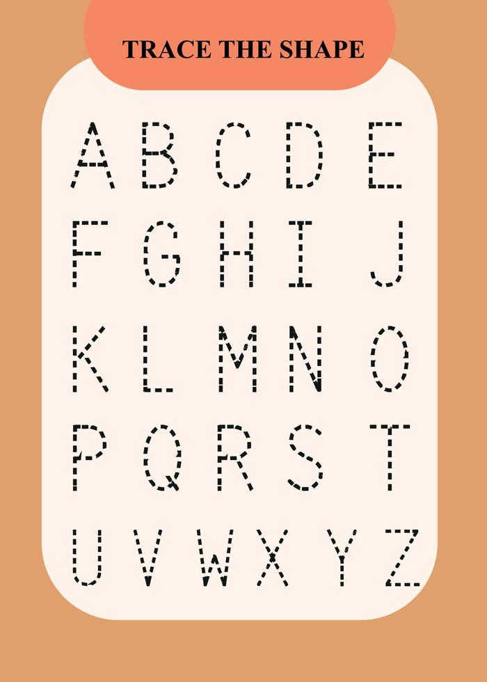 printable trace alphabet vector