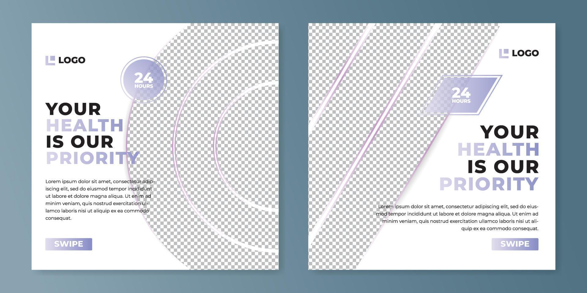 social media design template with image placement vector