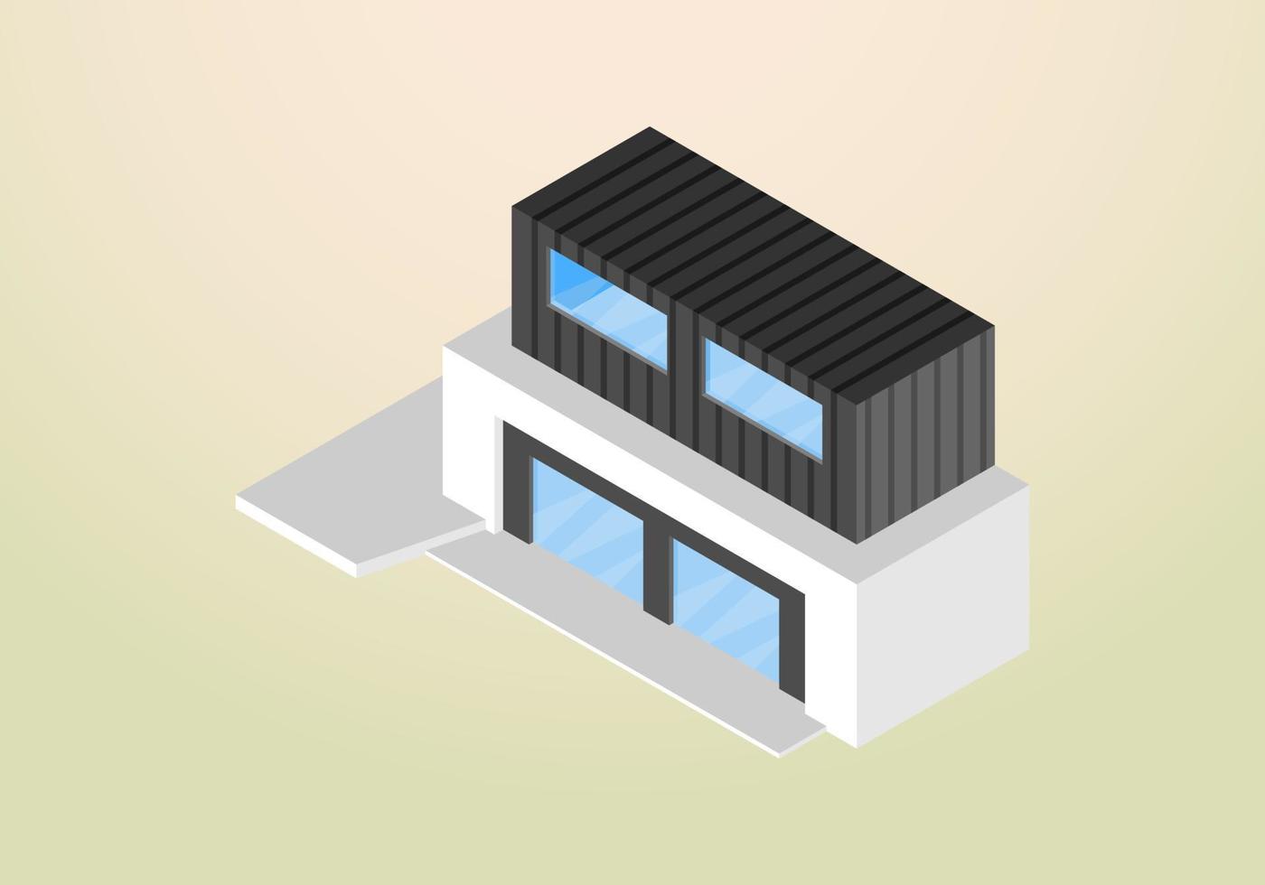 isometric design of modern and minimalist house vector template