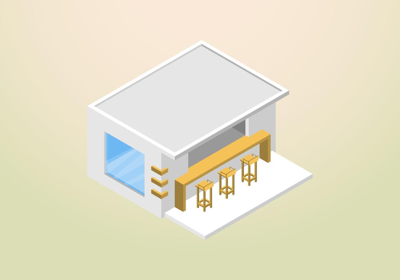 isometric design of cafe house or coffee shop vector template