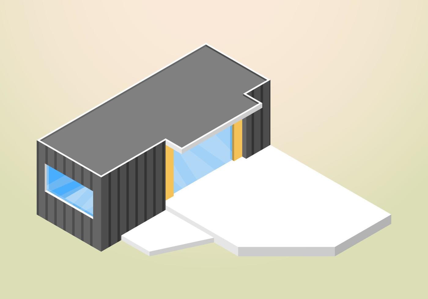 isometric design of modern and minimalist house vector template