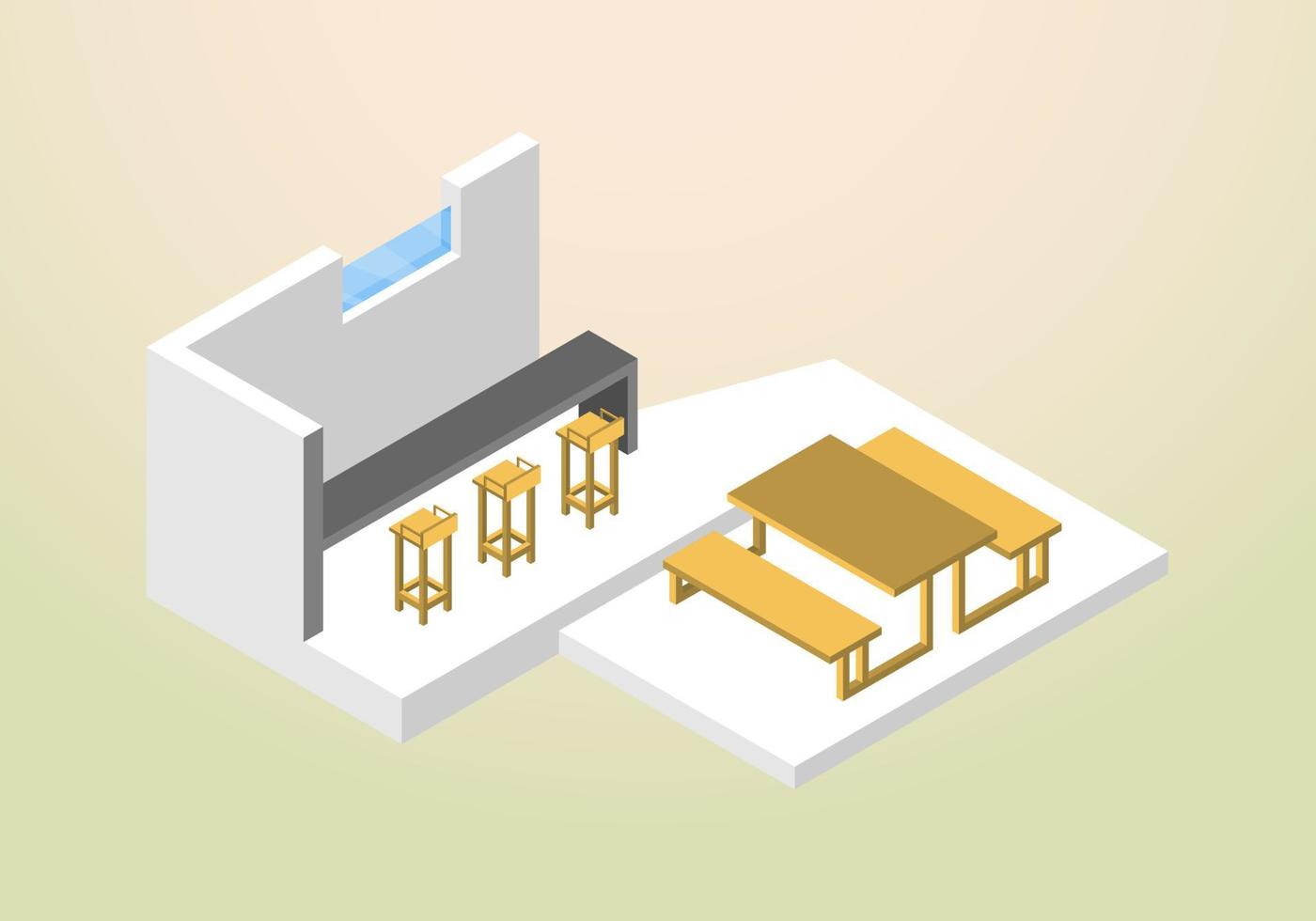 isometric design of cafe house or coffee shop vector template