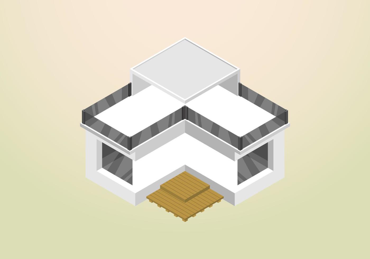 diseño isométrico de plantilla de vector de casa moderna y minimalista