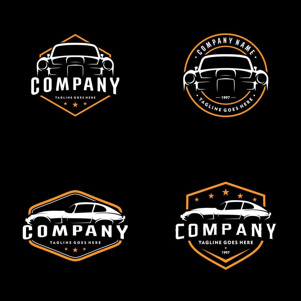 Vector Abstract Sport Car Silhouette Logo Set