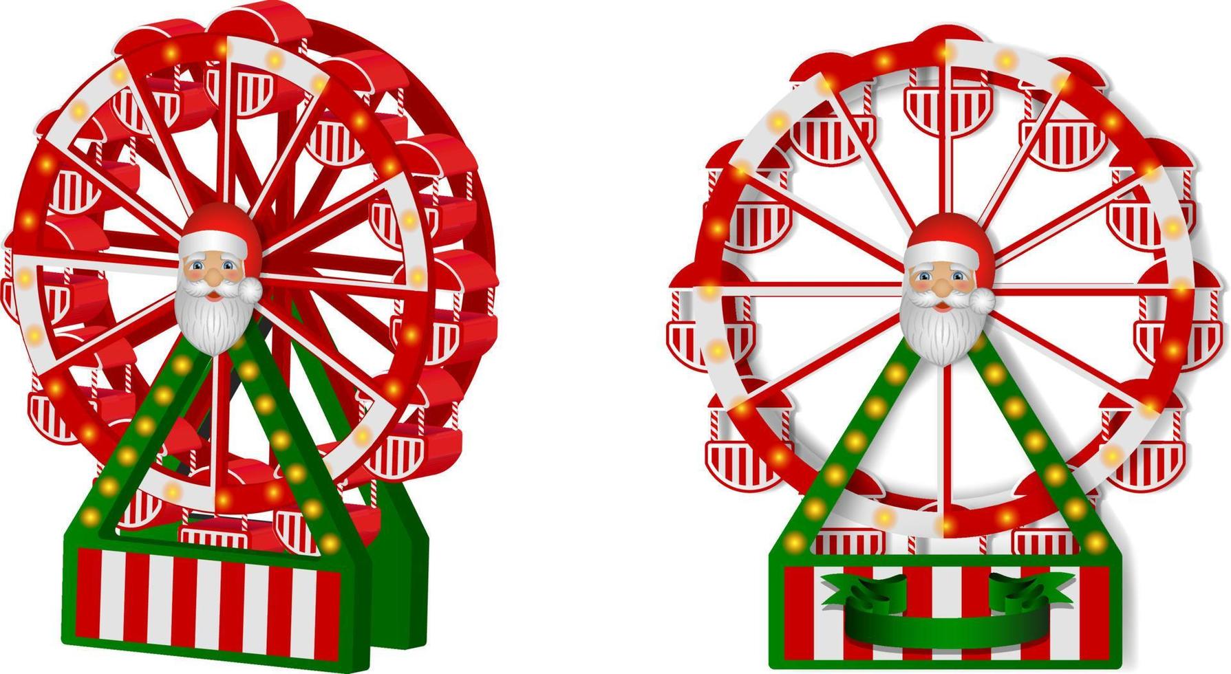 noria de navidad con santa claus. juguetes de navidad vector