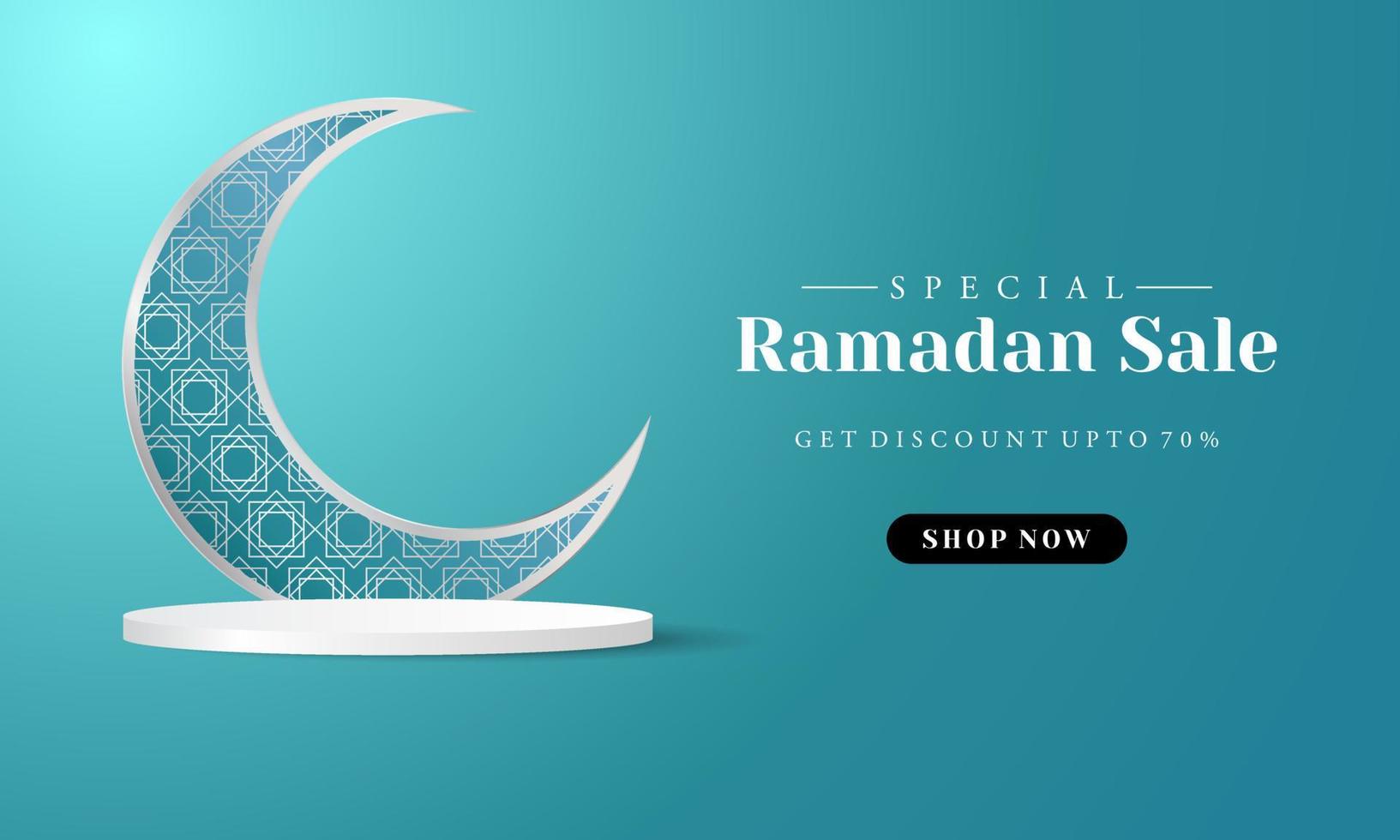 Sales promotion banner for ramadan sale vector