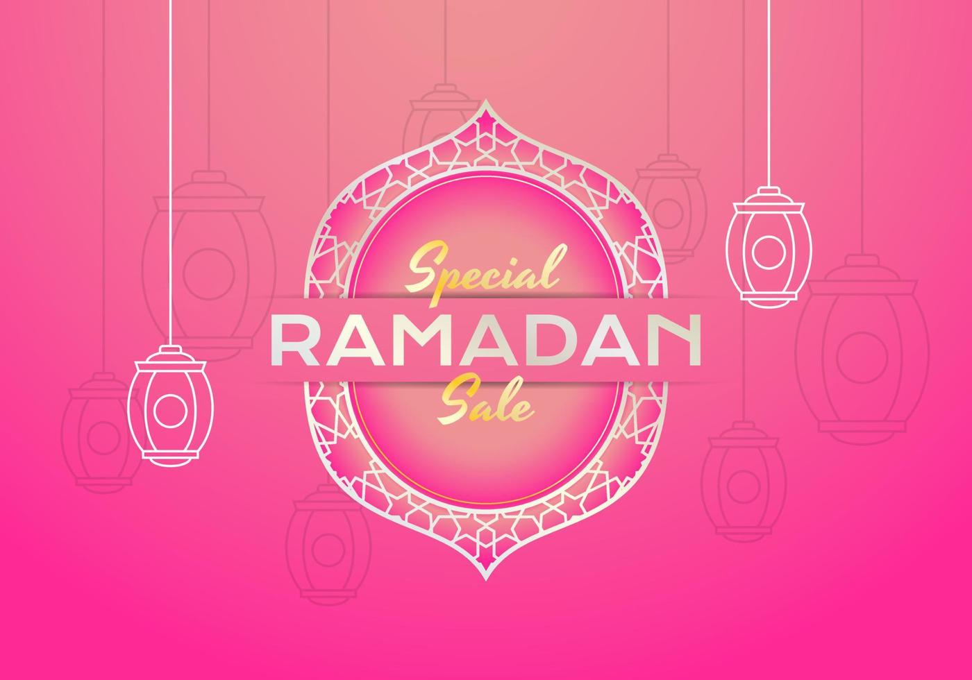 Sales promotion banner for ramadan sale vector