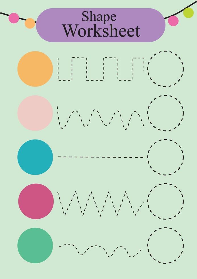 Printable shape worksheet vector
