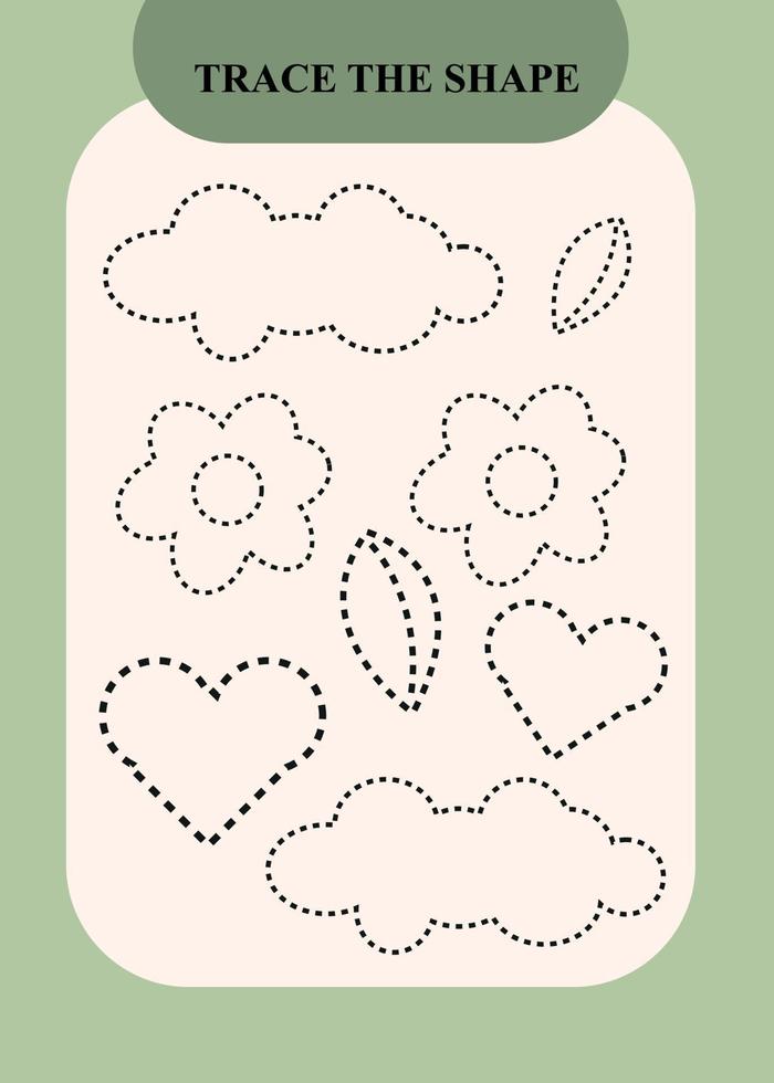 printable worksheet trace the shape vector