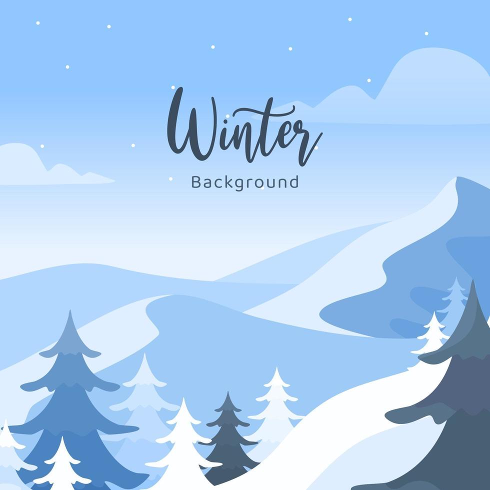 Winter mountain backgroud vector illustration