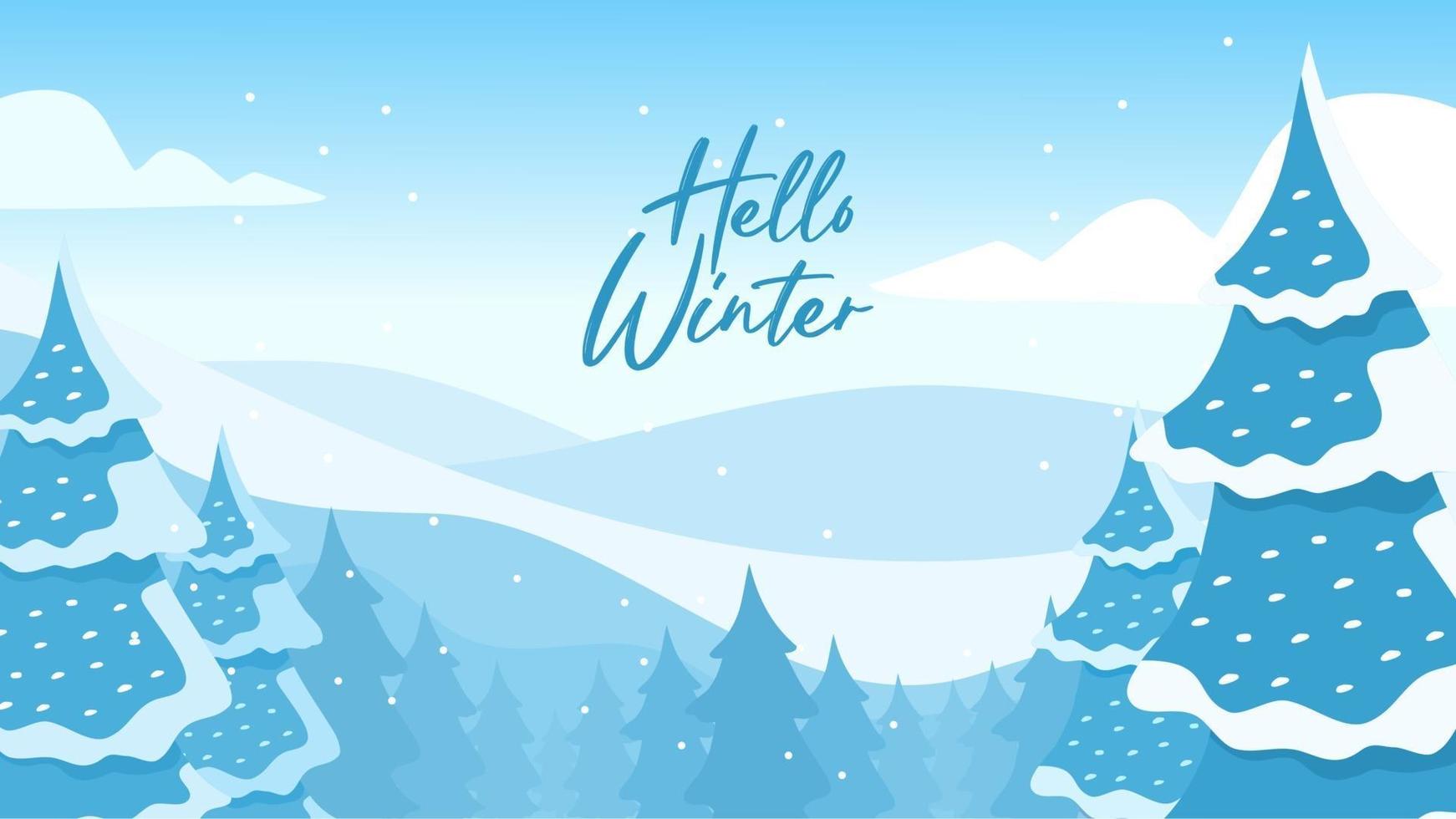 background winter landscape mountain vector illustration