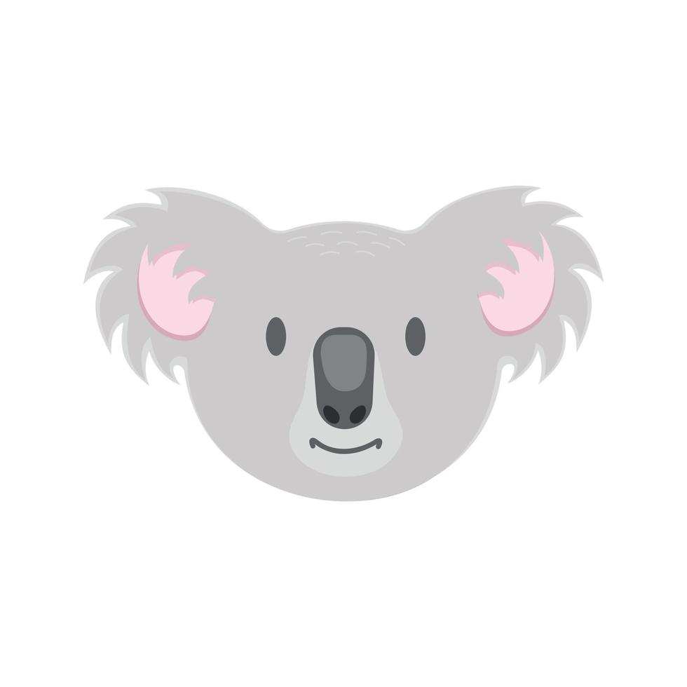 linda cara de koala. personaje de oso australiano en estilo infantil vector